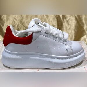Alexander McQueen Kids White and Red Sneakers